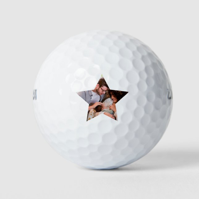 Modern Unique Fathers day Five star Dad 1 photo Golf Balls (Front)