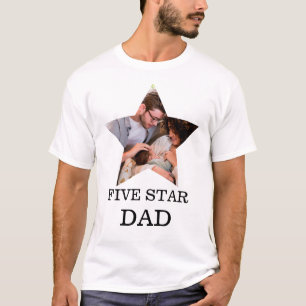Modern Unique Fathers day Five star Dad 1 photo  T-Shirt