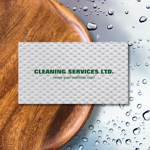 Modern Unique Green White Cleaning Services Business Card