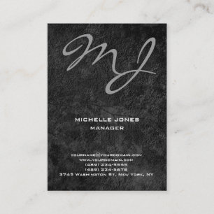 Modern unique grey professional monogram business card