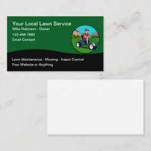 Modern Unique Lawn Service Business Cards