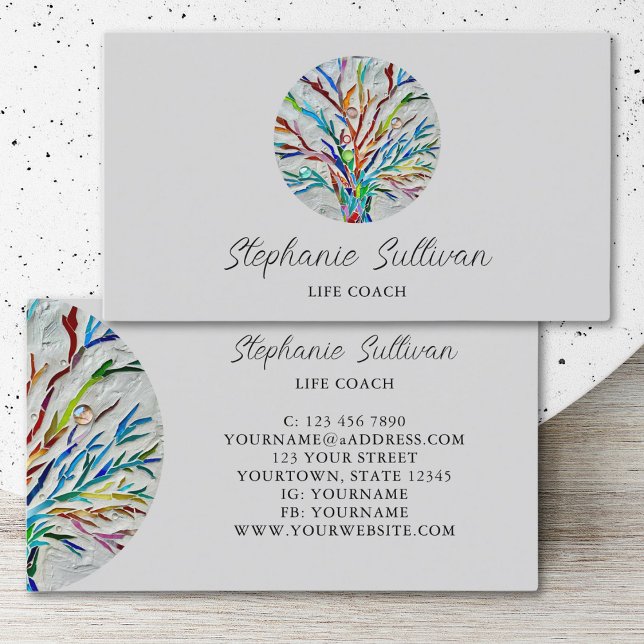 Modern Unique Life Coach Business Card (Creator Uploaded)