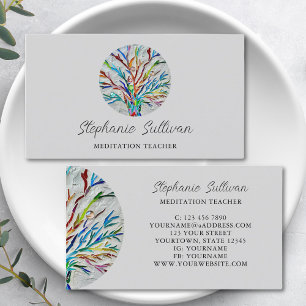 Modern Unique Meditation Teacher Business Card
