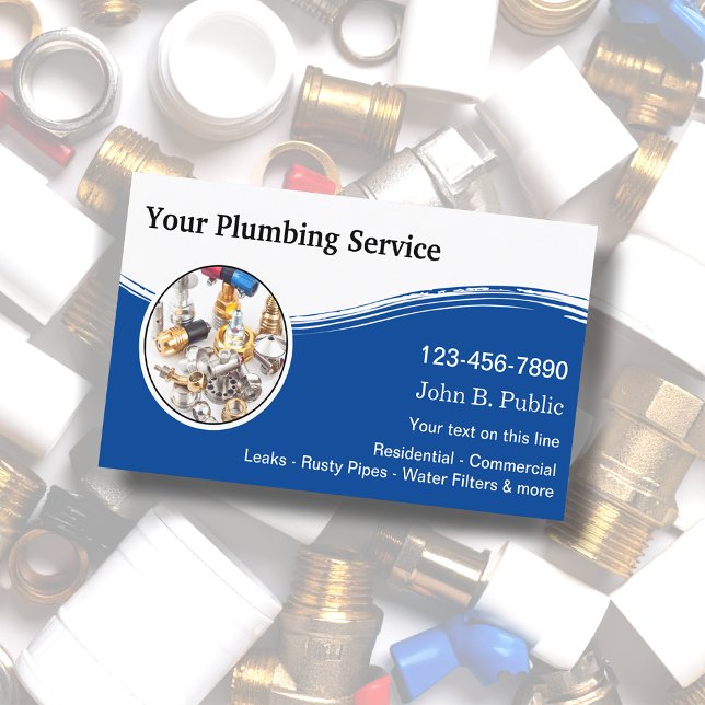 Modern Unique Plumber Service Business Card (Creator Uploaded)
