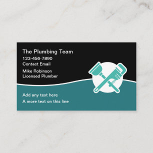Modern Unique Plumber Service Business Cards