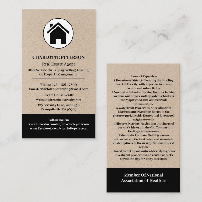 Modern & Unique Real Estate  Business Card (Front/Back)