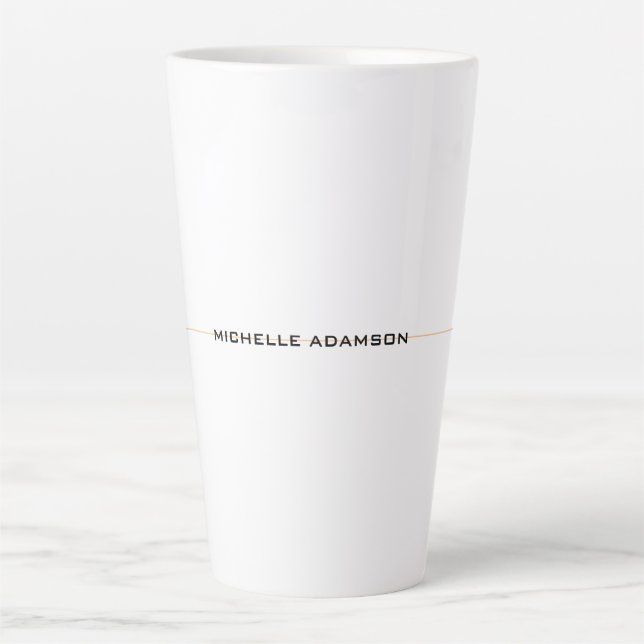 Modern Unique Special Minimalist Latte Mug (Front)