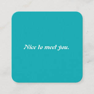 Modern Unique Turquoise Typography Life Coach Square Business Card