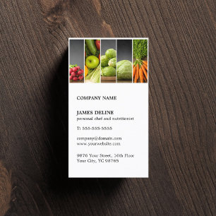 Modern Unique Vegetable Personal Chef Nutritionist Business Card