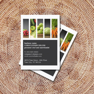Modern Unique Vegetable Personal Chef Nutritionist Business Card