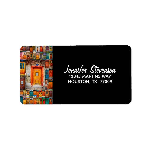 Modern Unique Vintage Door Art Photography Label (Front)