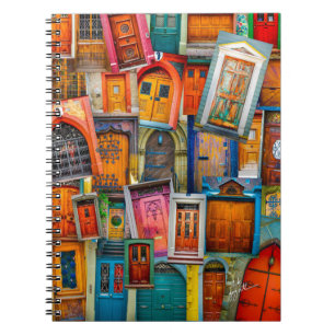 Modern Unique Vintage Door Art Photography Spiral Notebook