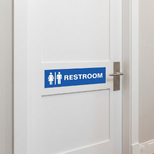 Modern Unisex Restroom Sign for Business Door Bumper Sticker