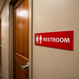 Modern Unisex Restroom Sign for Business Door Bumper Sticker