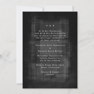 Modern Unisex Textured Pattern Wedding Invitation