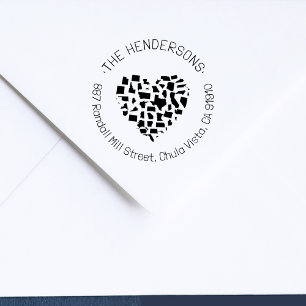 Modern United States Of America Family Address Rubber Stamp