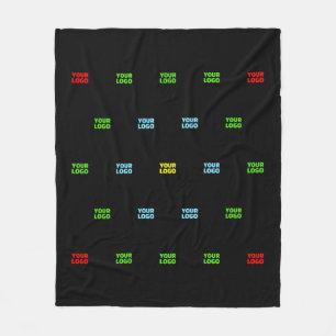Modern Uploaded Logo or Image Pattern Template  Fleece Blanket