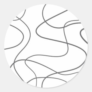 Modern, urban, abstract pattern. Curvy, wavy lines Classic Round Sticker
