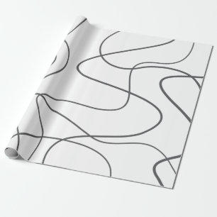 Modern, urban, abstract pattern. Curvy, wavy lines Wrapping Paper