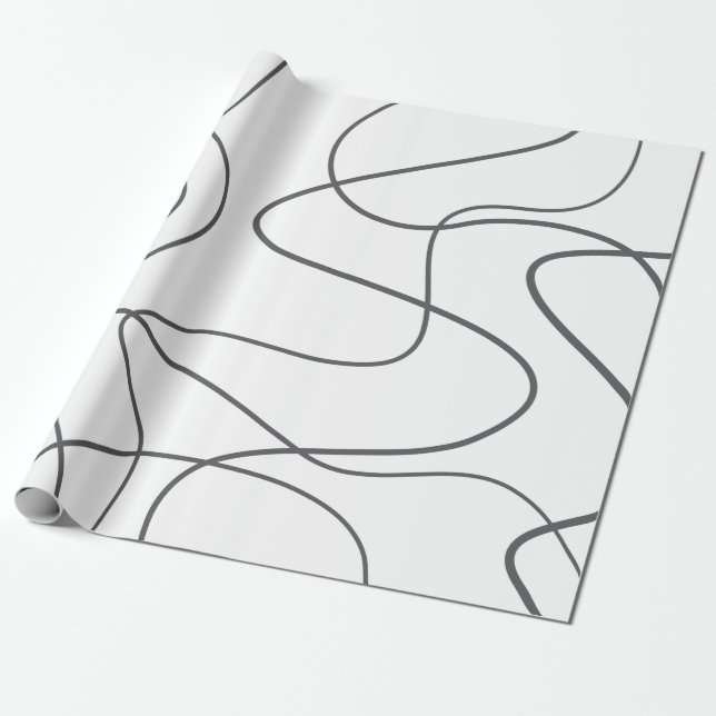 Modern, urban, abstract pattern. Curvy, wavy lines Wrapping Paper (Unrolled)