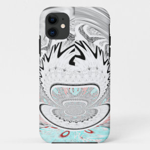 Modern Urban Ash Grey Flora Abstract Pattern Art  iPhone 11 Case