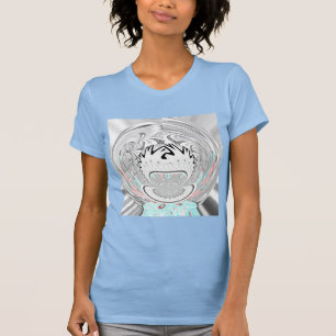 Modern Urban Ash Grey Flora Abstract Pattern Art  T-Shirt