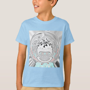 Modern Urban Ash Grey Flora Abstract Pattern Art  T-Shirt