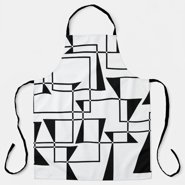 Modern, urban, bold, cool geometric pattern art apron (Front)