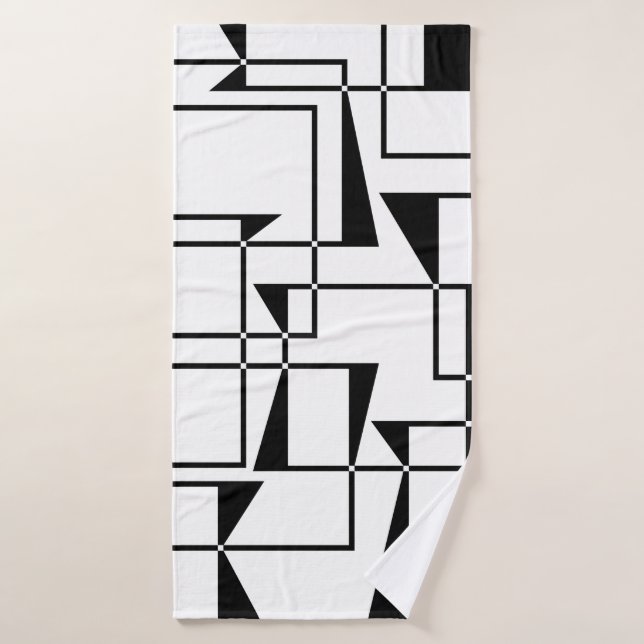 Modern, urban, bold, cool geometric pattern art bath towel (Bath Towel)