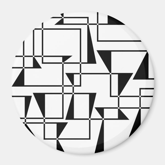 Modern, urban, bold, cool geometric pattern art magnet (Front)