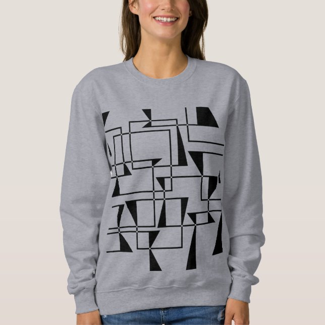 Modern, urban, bold, cool geometric pattern art sweatshirt (Front)