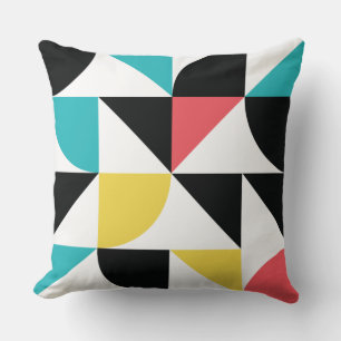 Modern, urban, colourful, fun geometric pattern cushion