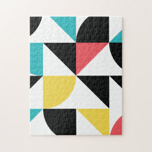 Modern, urban, colourful, fun geometric pattern jigsaw puzzle