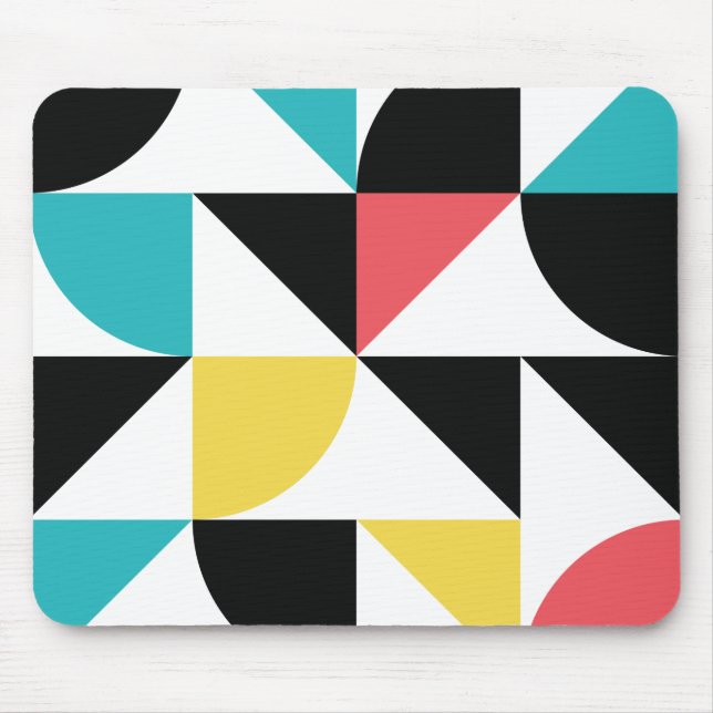 Modern, urban, colourful, fun geometric pattern mouse pad (Front)