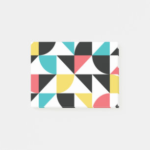 Modern, urban, colourful, fun geometric pattern post-it notes