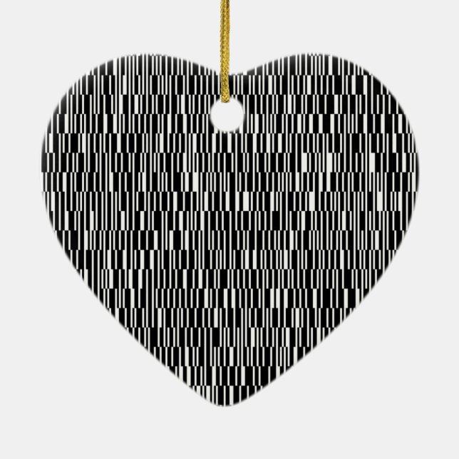 Modern, urban, contemporary geometric pattern art ceramic tree decoration (Back)