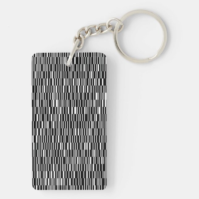 Modern, urban, contemporary geometric pattern art key ring (Back)