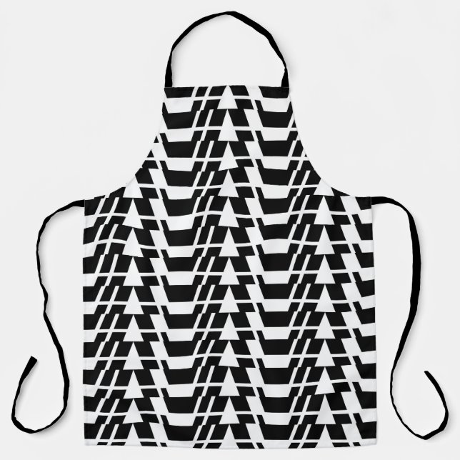 Modern, urban, cool, bold trendy geometric pattern apron (Front)
