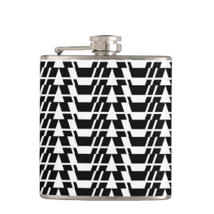 Modern, urban, cool, bold trendy geometric pattern hip flask