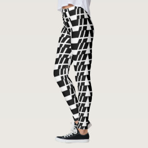 Modern, urban, cool, bold trendy geometric pattern leggings