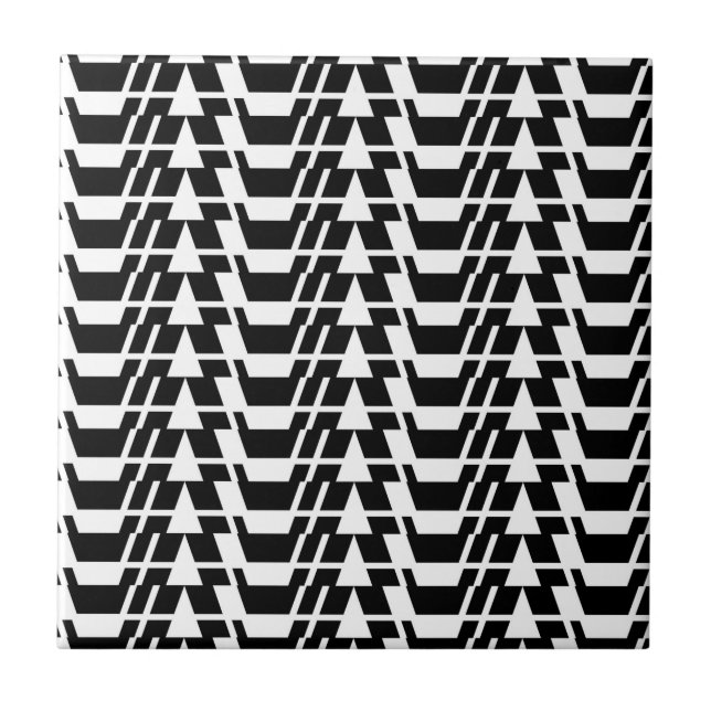 Modern, urban, cool, bold trendy geometric pattern tile (Front)