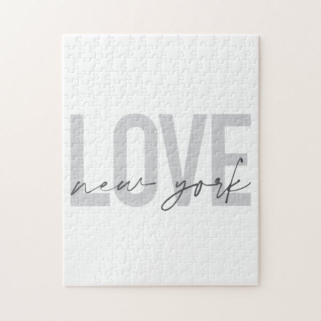 Modern, urban, cool simple design of Love New York Jigsaw Puzzle (Vertical)