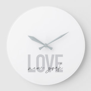 Modern, urban, cool simple design of Love New York Large Clock