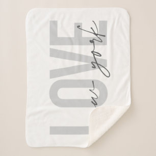 Modern, urban, cool simple design of Love New York Sherpa Blanket