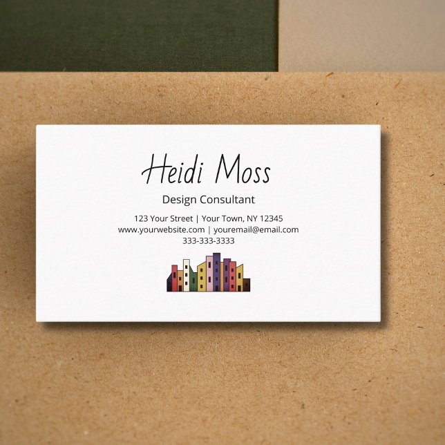 Modern Urban Design Consultant Colorful Skyline Business Card (Creator Uploaded)