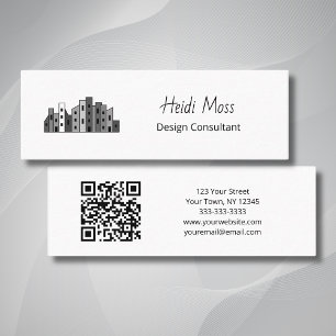 Modern Urban Design Consultant QR code  Mini Business Card