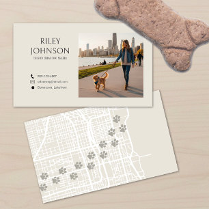 Modern Urban Dog Walker Business Card