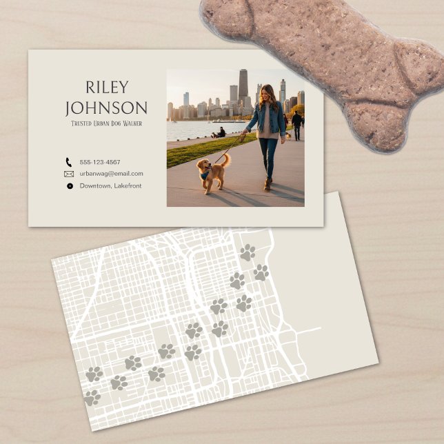 Modern Urban Dog Walker Business Card (Creator Uploaded)