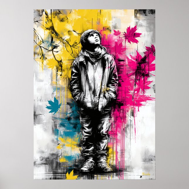 Modern Urban Emotional Portrait Contemporary Art Poster (Front)