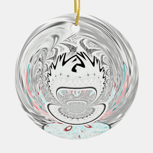 Modern urban flora pattern ceramic tree decoration (Front)